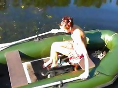 Amateur french Natasha in the boat