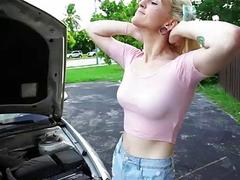 Aubrey Adore fucks in the new car