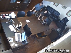 Russian boss fucks secretary in the office on hidden cam