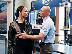 Thin hottie finds it more than addictive to fuck the Airport security