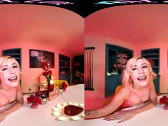 Your gorgeous blonde girlfriend thanks you for her Valentine's Day gifts in VR