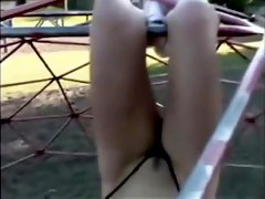 Mischievous park gymnastics