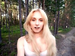Hardcore outdoor dicking with blonde Carla Cute & her man