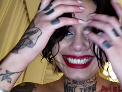 Genevieve Sinn gets fucked after getting a tattoo on her face