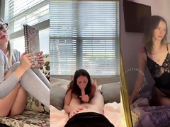 Hot young brunette riding POV cock to multiple orgasms