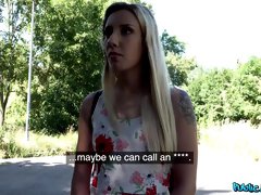 Amateur slut Sophia Grace takes money to have sex in outdoors
