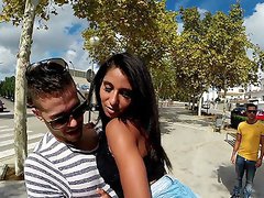 Stud with a large dick gets a nice blowjob by sexy Ria Rodriguez