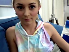 POV video of amateur girlfriend Chloe Temple giving a BJ and riding