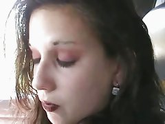 Goth chick fucked in the car