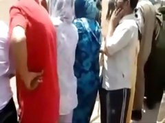 Crazy guy touching dick on the muslim women