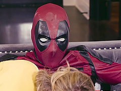 Hot ass Jessa Rhodes gets fucked by a dude in a Deadpool costume